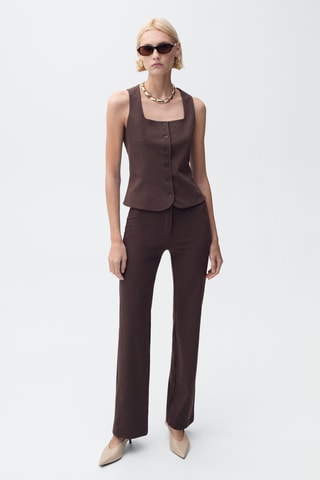 Pantalon droit costume - Chocolat
