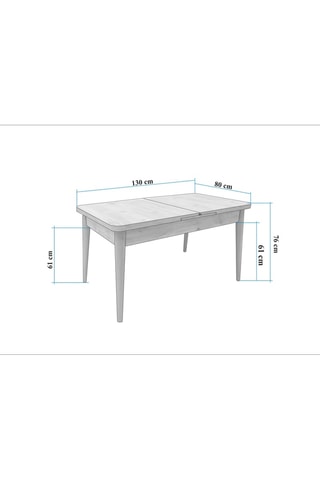 Ensemble de salle à manger Vina - 6 places - 130/165 x 76 x 80 cm