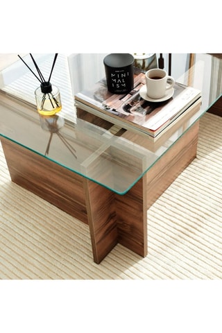 Table basse Escape - Plateau en verre trempé - 105 x 40 x 65 cm