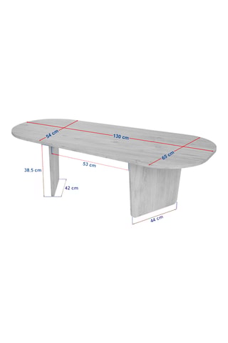 Table basse Ovalis - 130 x 40 x 65 cm