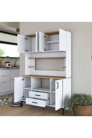 Buffet de cuisine 6 portes - Blanc