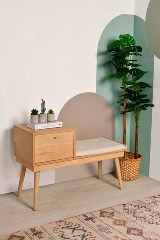 Banc - Revêtement en lin - 105 x 45 x 40 cm