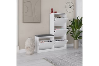 Meuble à chaussures 4 abattants - 105 x 119 x 26 cm