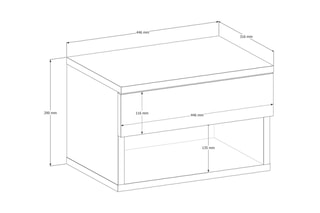 Table de chevet 1 tiroir Ribes - Imitation noyer