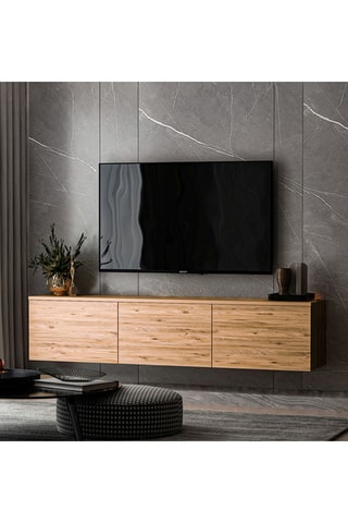 Meuble TV 3 abattants Neon - Imitation bois