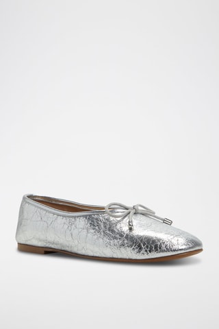 Geitenleren Ballerina's Joselie - Zilverkleurig