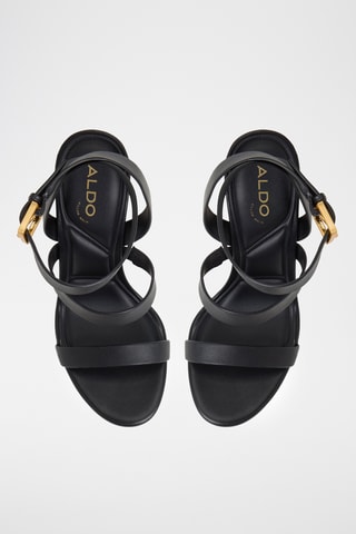 Leren Platform Sandalen met Hak Kardy - Zwart