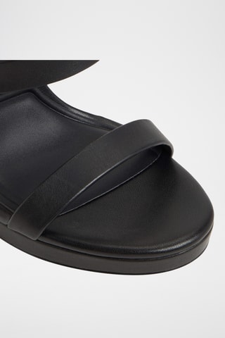 Leren Platform Sandalen met Hak Kardy - Zwart