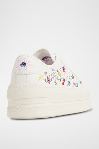 Baskets plateformes Rayes - Blanc