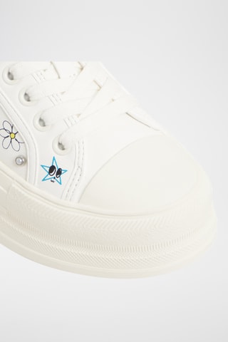 Baskets plateformes Rayes - Blanc