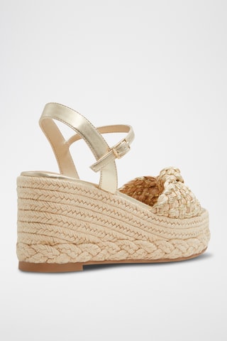 Sandales compensées Annamarie - Beige et doré