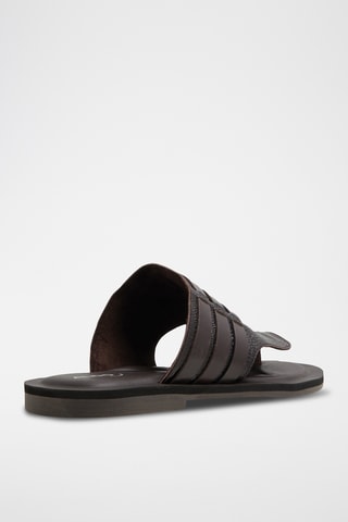 Mules en cuir Haorin - Marron foncé