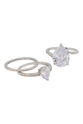 3 Ringen Mirie - Zilverkleurig