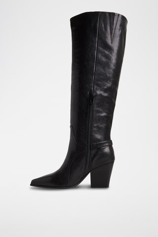 Leren Laarzen Saddle-Wc - Zwart