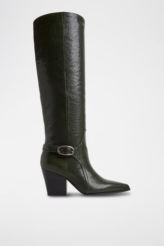 Leren Laarzen Saddle - Donkergroen