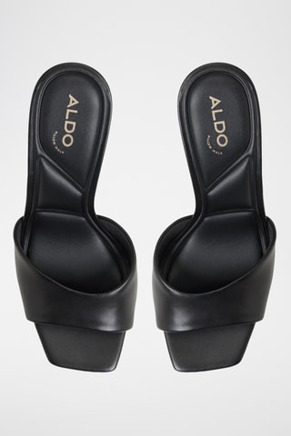 Mules à talons en cuir Jennifer - Noir