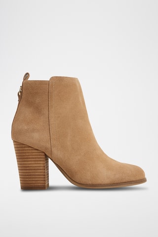 Leren Enkellaarzen Noemia - Beige