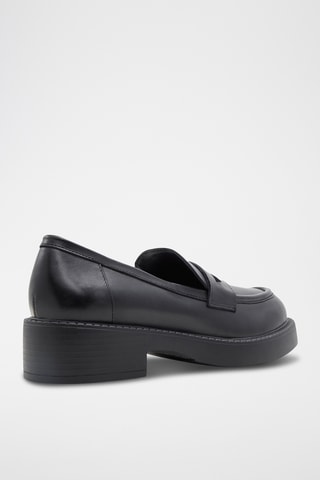 Leren Mocassins met Hak Bigplan - Zwart