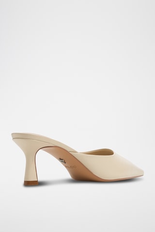 Mules à talons en cuir Goldenlight - Crème