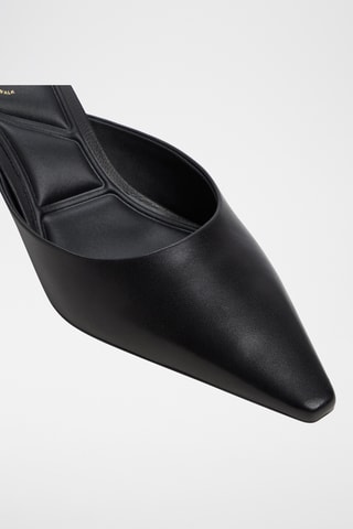 Mules à talons en cuir Goldenlight - Noir