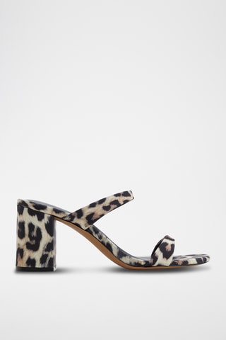 Mules à talons en cuir Goldenlight - Beige