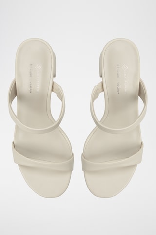 Leren Muiltjes met Hak Goldennight - Beige