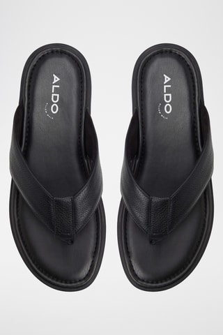 Tongs en cuir Tazzo - Noir