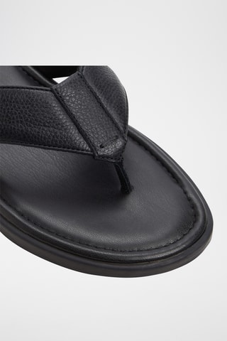 Tongs en cuir Tazzo - Noir