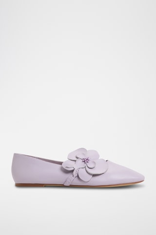 Leren Ballerina's Floralina - Lila