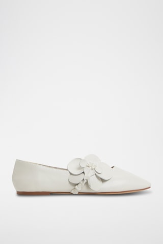 Leren Ballerina's Floralina - Wit