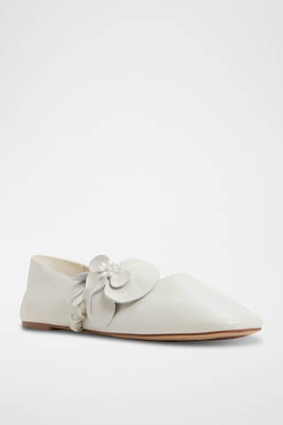 Leren Ballerina's Floralina - Wit