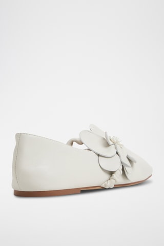 Leren Ballerina's Floralina - Wit