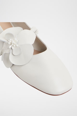Leren Ballerina's Floralina - Wit