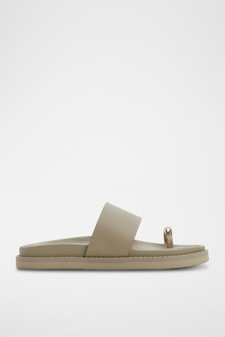 Leren Muiltjes Beachstroll - Taupe