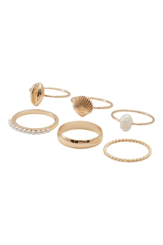 6 Ringen Shellchic - Goudkleurig
