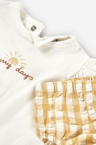 Vestido e bloomer - Cru e laranja