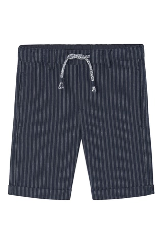 Shorts in lino - Blu scuro