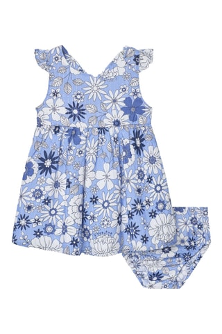 Vestido e bloomer - Azul e branco