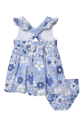 Vestido e bloomer - Azul e branco