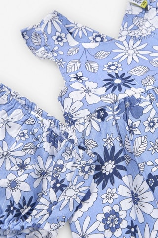 Vestido e bloomer - Azul e branco