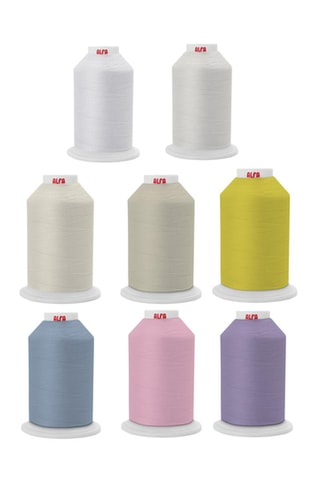 ##8 x Bobine de fil - 1000 m - Multicolore