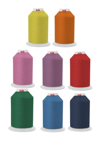 ##8 x Bobine de fil - 1000 m - Multicolore