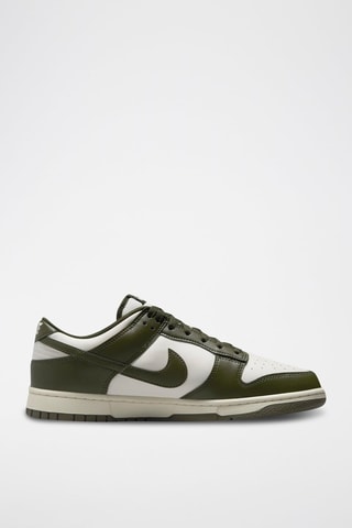 Nike Dunk Low Retro en cuir - Blanc et kaki