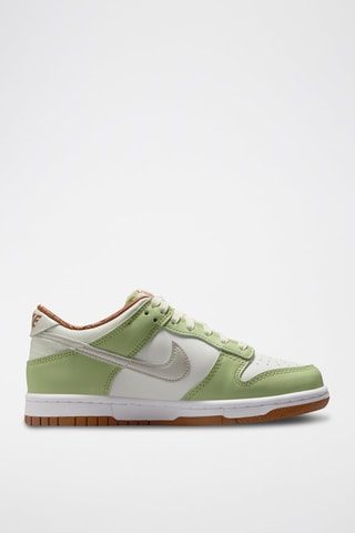 Nike Dunk Low en cuir - Ecru et vert olive - Nike