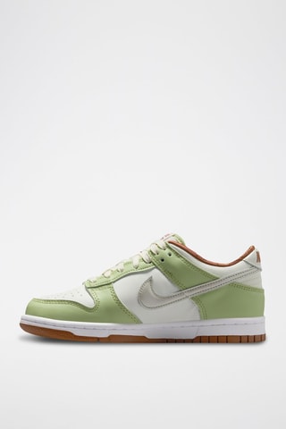 Nike Dunk Low en cuir - Ecru et vert olive - Nike