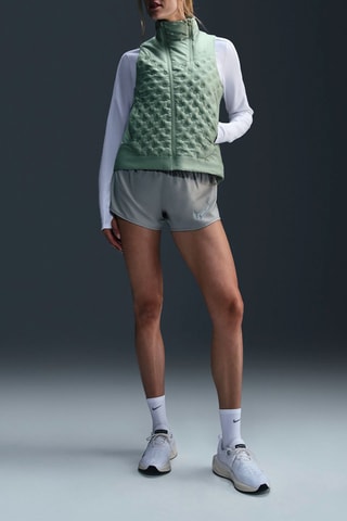 Doudoune sans manches de running - Vert d'eau