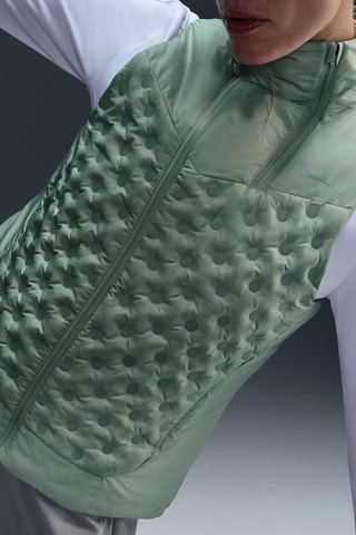 Doudoune sans manches de running - Vert d'eau