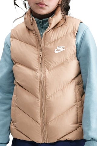 Doudoune sans manches - Marron clair et blanc