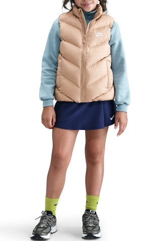 Doudoune sans manches - Marron clair et blanc