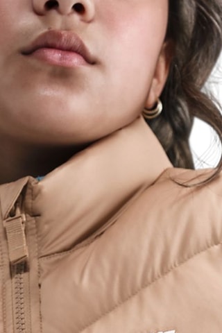 Doudoune sans manches - Marron clair et blanc